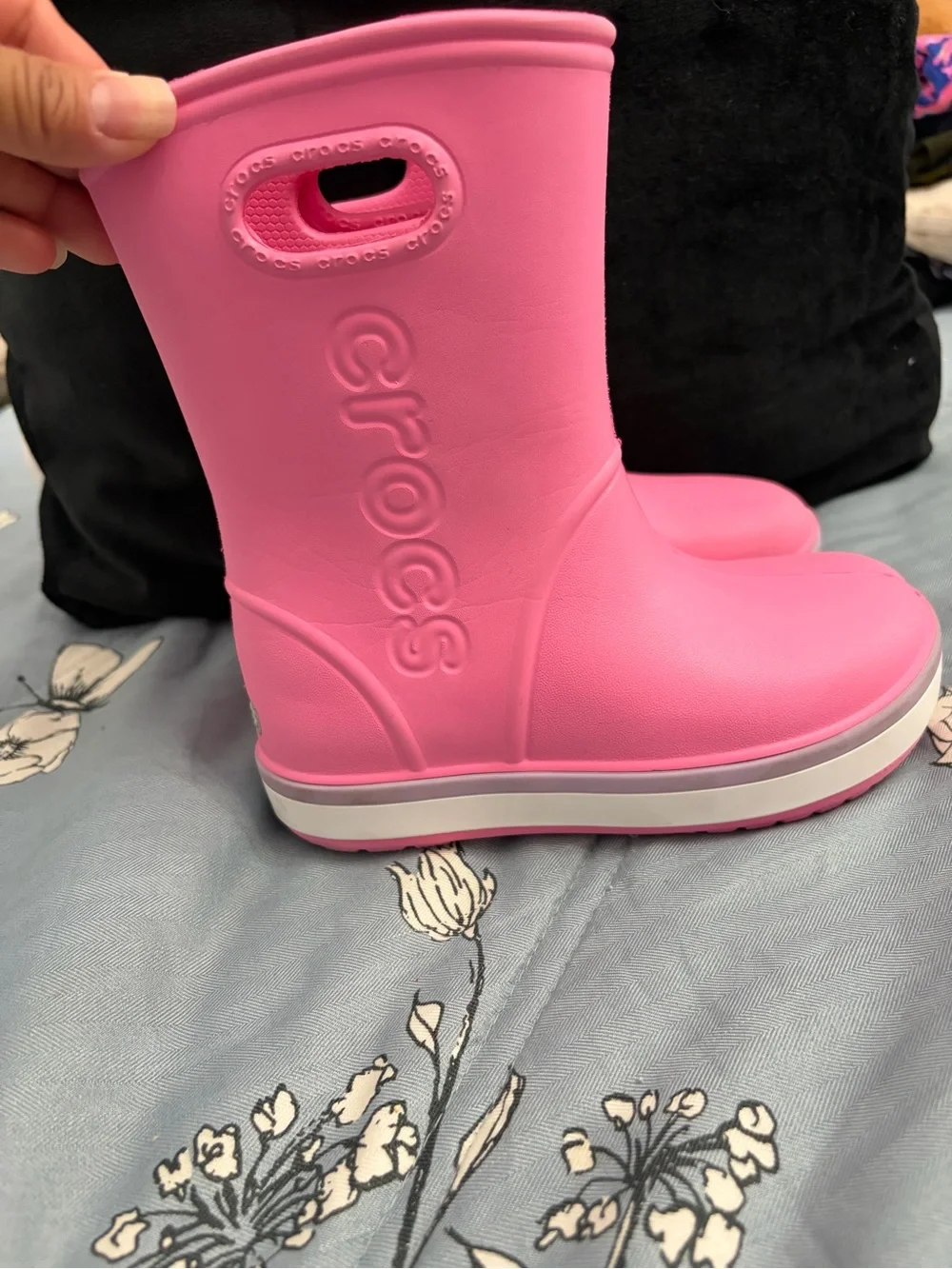 Crocs Kids' Pink Classic Rain Boots girls toddler girls size 12